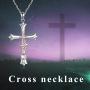 WINNICACA Cross Necklace Sterling Silver Birthstone Cross Jewelry Rose Gold Faith Hope Love Jewelry Birthday Gifts for Women for Mom Wife