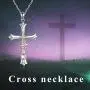 WINNICACA Cross Necklace Sterling Silver Birthstone Cross Jewelry Rose Gold Faith Hope Love Jewelry Birthday Gifts for Women for Mom Wife