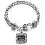 Inspired Silver - Silver Square Charm Bracelet with Cubic Zirconia Jewelry