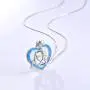 Celtic Love Knot Necklace Jewelry Sterling Silver Good Luck Vintage Triquetra Irish Celtic Love Heart Pendant Necklace for Women Girls