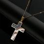 Stainless Steel Enamel Cross Jesus Religion Pendant Necklace American USA Flag Jewelry