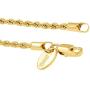 Lifetime Jewelry 2mm Rope Chain Bracelet 24k Real Gold Plated for Women and Men