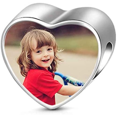 Qxun Custom Photo Charm Bead Personalized Heart Picture with Loved Dear Charms Beads Fit Women Bracelet Necklace As Mother Daughter Present Qxun Custom Photo Charm Bead Personalized Heart Picture with Loved Dear Charms Beads Fit Women Bracelet Necklace As Mother Daughter Present