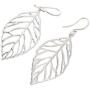 NOVICA .925 Sterling Silver Dangle Earrings Bali Bay Leaf