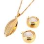 Ethiopian Set Necklace Pendant Earring Set Joias Ouro 22k Gold Plated Jewelry African Bridal Wedding