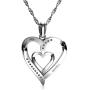 DEPHINI - Mom Necklace - 925 Sterling Silver - I Love You Mom - Heart Mum Pendant with CZ Crystals - Fine Jewellery Mothers Day Necklace - 18'' Rhodium Plated Silver Chain - A Cubic Zirconia