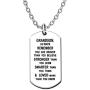 lauhonmin Dog Tag Necklace for Men Boy Grandson Gifts from Grandpa Grandma Inspirational You are Braver Stronger Smarter Than You Think