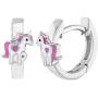 925 Sterling Silver Pink & White Unicorn Jewelry Set Earrings Necklace for Girls