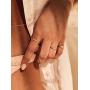 Gold Dainty Evil Eye Rings Mountain Ring Stackable Ring Open Wrap Ring CZ Eternity Bands for Women