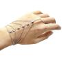 Suyi Elegant Crystal Finger Ring Bracelet Attached Link Hand Harness Bangle