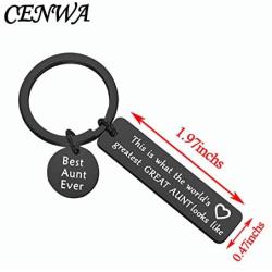 CENWA Aunt Gift Aunt Jewelry Best Aunt Ever This is What The Worlds Greatest Great Aunt Looks Like Keychain Aunt Gift Idea from Nephew Niece