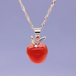 Uloveido Silver Plated Candy Apple Cubic Zirconia Pendant Necklace Earrings Jewelry for Women YL007