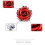 Red Rose Flower Stud Earrings Silver Plated Simulated Coral Rose Crystal Earrings Lovely Simple Floral Charm Stud Earring Fashion Jewelry for Women