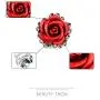 Red Rose Flower Stud Earrings Silver Plated Simulated Coral Rose Crystal Earrings Lovely Simple Floral Charm Stud Earring Fashion Jewelry for Women