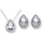 SYLVAWOLVES White Water Drop Jewelry Sets Fashion Teardrop Cubic Zirconia Jewelry for Women Bridesmaids Engagement