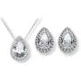 SYLVAWOLVES White Water Drop Jewelry Sets Fashion Teardrop Cubic Zirconia Jewelry for Women Bridesmaids Engagement