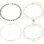 BBTO 4 Pieces Layered Pendant Choker Necklace Gold Layering Chain Choker for Women Girls