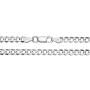White Gold Plated 3mm 4mm Solid Sterling Silver .925 Cuban Curb Link Chain Necklace