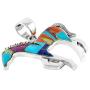 Horse Necklace Sterling Silver Genuine Turquoise & Gemstones with 20'' Chain