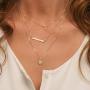 Fstrend Fashion Layered Gold Necklace Coin Symbol Chain Triangle Pendant Multilayered Short Necklaces Jewelry for Women and Girls