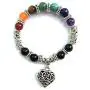 VIKI98 10MM 7 Chakra Religion Healing Balance Stone Beaded Bracelet Yoga Reiki Charm Heart Bracelets For Women VIKI98 10MM 7 Chakra Religion Healing Balance Stone Beaded Bracelet Yoga Reiki Charm Heart Bracelets For Women