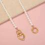 Eseres Pearl Necklace for Women with Heart Knot Pendant Girls Gift