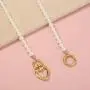 Eseres Pearl Necklace for Women with Heart Knot Pendant Girls Gift Eseres Pearl Necklace for Women with Heart Knot Pendant Girls Gift