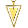 beautlace Double Triangle Necklaces Silver/18K Gold/Black Gun Plated Geometric Minimalist Pendant Jewelry for Men and Women KP0105