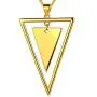 beautlace Double Triangle Necklaces Silver/18K Gold/Black Gun Plated Geometric Minimalist Pendant Jewelry for Men and Women KP0105