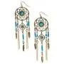 Lux Accessories Burnished Goldtone & Turquoise Dream Catcher Drop Earrings Lux Accessories Burnished Goldtone & Turquoise Dream Catcher Drop Earrings