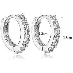 Zittop 1pair Sterling Silver S925 Earrings Inlaid Dangle Earrings Female