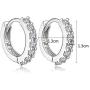Zittop 1pair Sterling Silver S925 Earrings Inlaid Dangle Earrings Female
