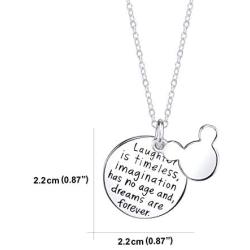Luvalti “Laughter is Timeless, Imagination has no Age, and Dreams are Forever” Necklace - Round Pendant Necklace - Makes The Perfect