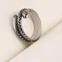 HZMAN Gothic Snake Shape Ring Jewelry Fashion Animal Snake Red CZ Eye Personality Stainless Steel Ring Size 6-12