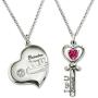 Getname Necklace Personalized Key to My Heart Couple Pendants Set Birthstone Engraved Necklace Sterling Silver 925