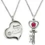 Getname Necklace Personalized Key to My Heart Couple Pendants Set Birthstone Engraved Necklace Sterling Silver 925 Getname Necklace Personalized Key to My Heart Couple Pendants Set Birthstone Engraved Necklace Sterling Silver 925