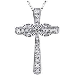 Jude Jewelers Silver Plated Infinity Love Christian Cross Religious Statement Prayer Pendant Necklace