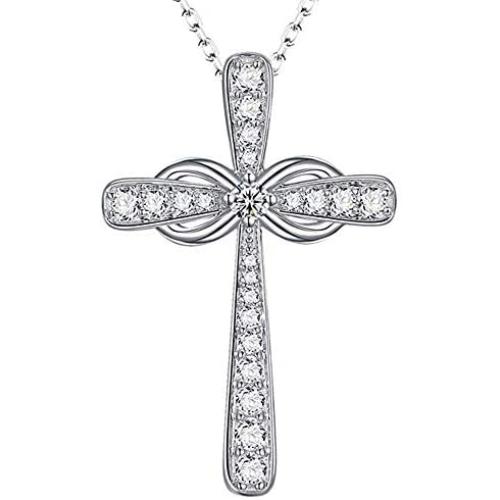 Jude Jewelers Silver Plated Infinity Love Christian Cross Religious Statement Prayer Pendant Necklace
