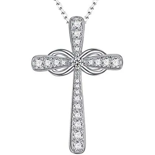 Jude Jewelers Silver Plated Infinity Love Christian Cross Religious Statement Prayer Pendant Necklace Jude Jewelers Silver Plated Infinity Love Christian Cross Religious Statement Prayer Pendant Necklace