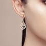Santuzza Dragonfly Dangle Earrings 14k Yellow Gold Plating 925 Sterling Silver White Cubic Zirconia Enamel Flower Drop Earring Jewelry For Women