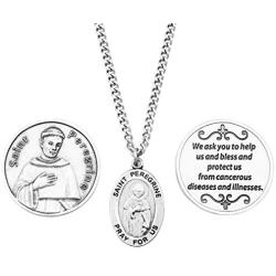 Rosemarie Collections Saint Peregrine Pendant Necklace and 2 Religious Pocket Tokens