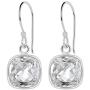 3.40 Ct Cushion White Topaz Dangle 925 Sterling Silver Earrings For Women By Orchid Jewelry : A Perfect Birthstone For November