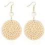 KINIVA Woven Rattan Earrings Dangle Drop With Bead for Women Teen Girls