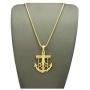 Shiny Jewelers USA Mens Jesus Anchor Cross Hip Hip Jewelry Pendant 24'' Box Rope Cuban Chain Necklace