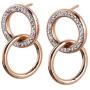 LuckyLy Interlocking Circles Necklace and Earring Set Stainless Steel with Cubic Zirconia
