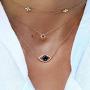 Victray Star Gold Necklaces Layered Choker Necklace Chain Summer Beach Moon Pendant Necklaces Fashion Jewelry Accessories for Women and Girls