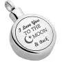 CLY Jewelry Urn Necklace for Ashes Symbol Pendant Necklace Infinity Love Black and White Cremation Jewelry for Women Men Memorial Keepsake for Family Beloved