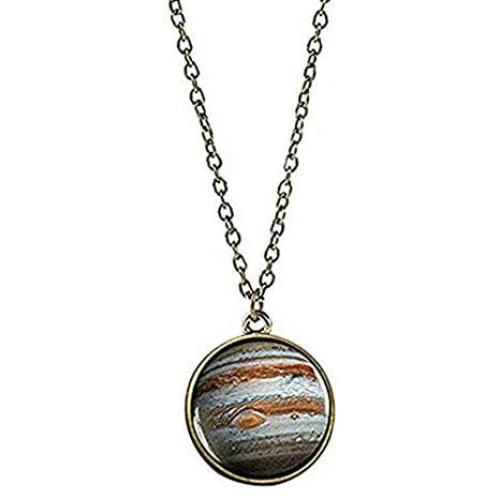 JczR.Y Eight Planets Necklace Pendent Double-Sided Glass Ball Universe Galaxy Solar System Guardian Stars Necklace for Women