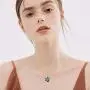 AOBOCO Sterling Silver Cute Animal Heart Pendant Necklace for Women Teen Girls, Embellished with Crystals from Austria