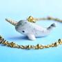 Narwhal Necklace Hand Painted Porcelain Necklace Ceramic Animal Necklace Pendant